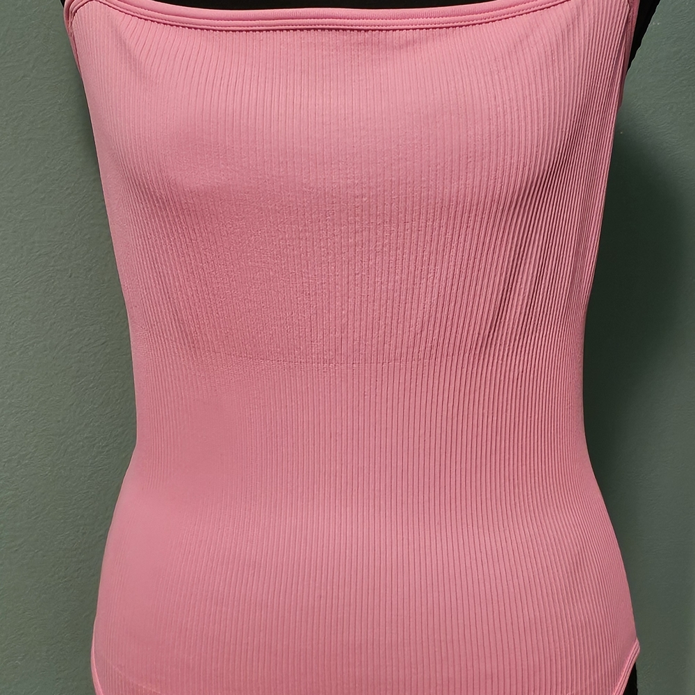 Pink Ribbed Bodysuit